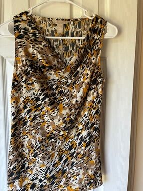 Banana Republic Cowl Neck Sleeveless Top - Mustard, Black, Cream, Tan